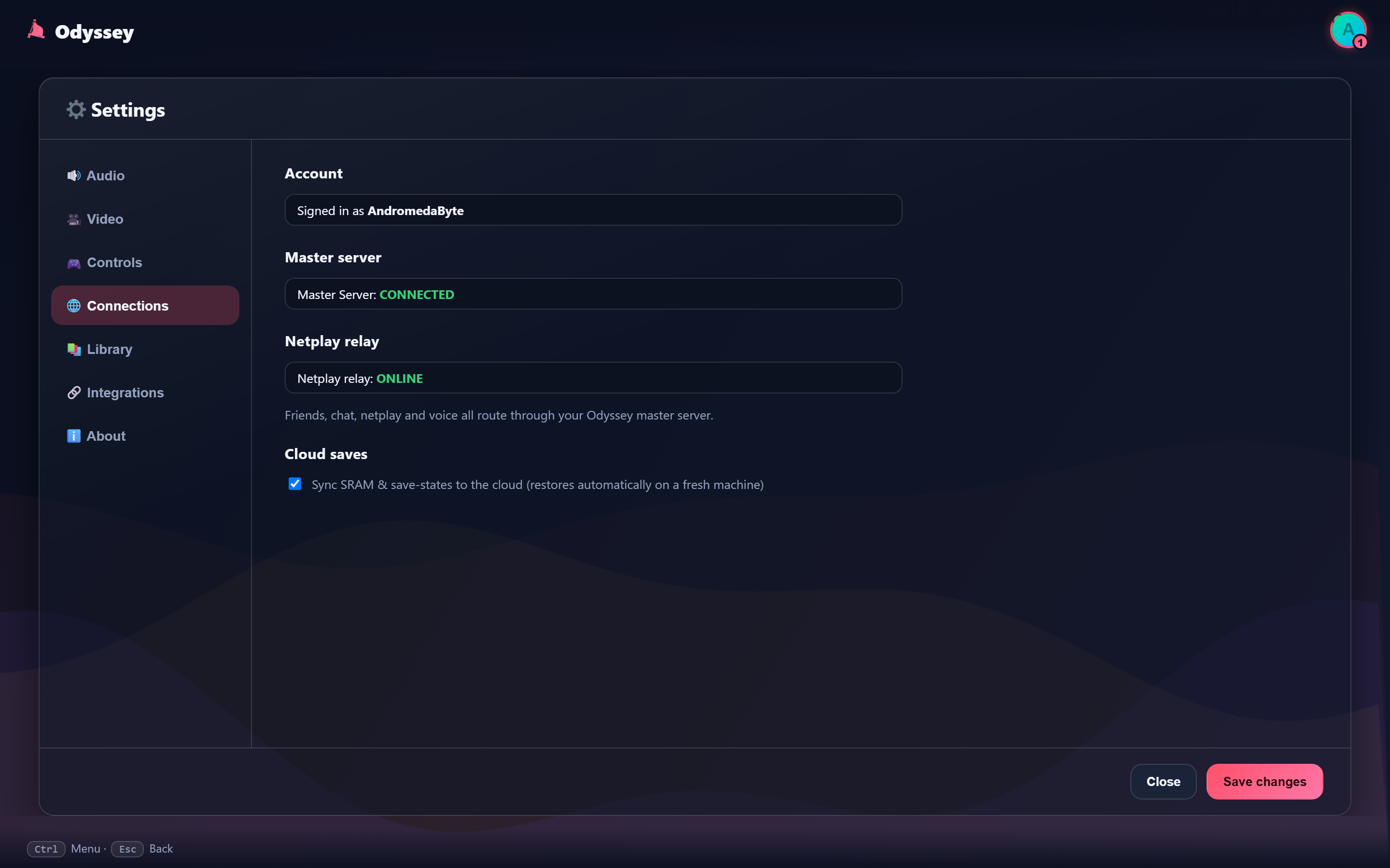 Connections settings