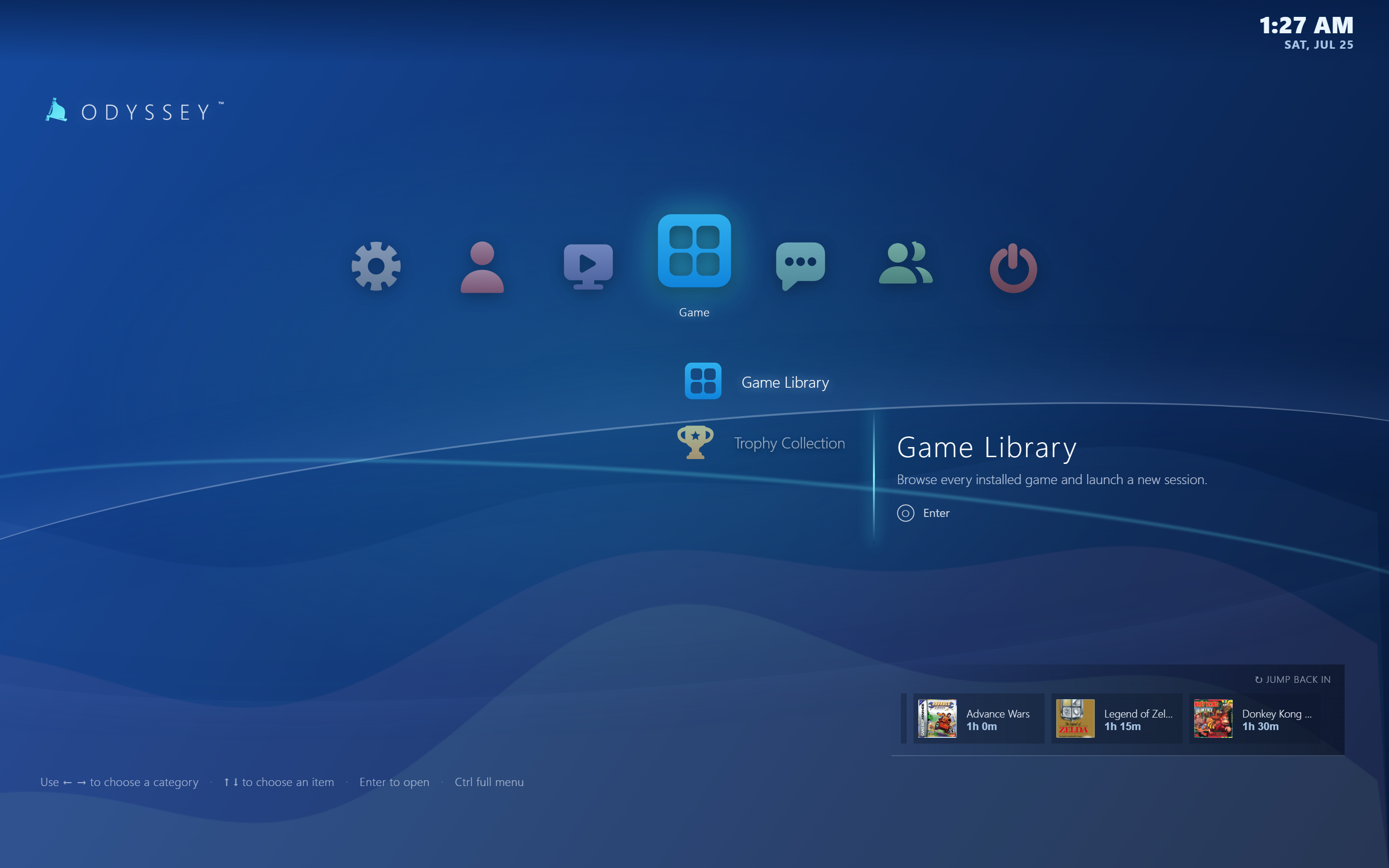 Handheld theme: a vivid blue cross-bar